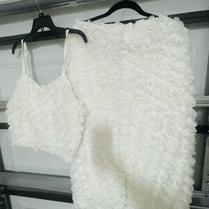 Ashley Stewart Cream Textured Blouse